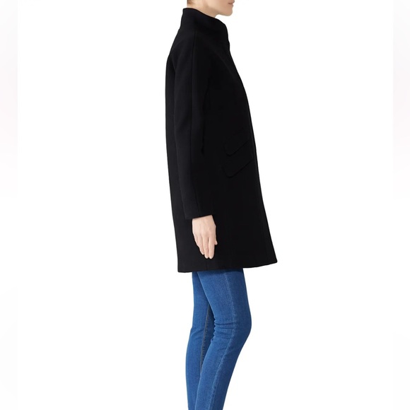 J. Crew Italian Stadium‎ Cloth Black Wool Cocoon Coat Size 4P Classic Fall - Picture 4 of 12